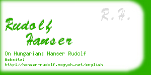 rudolf hanser business card
